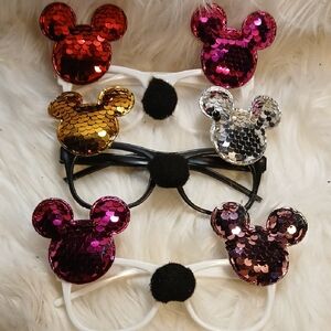 Sparkly Mouse Ears Kids glasses - Red, Gold, Silver, Pink Set 8
